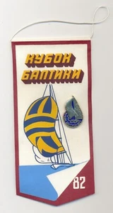 1982 Copa del Báltico vela regata barcos y yates banderín con insignia - Imagen 1 de 2