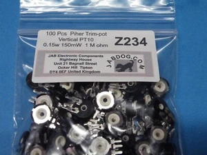 100 Pc Vertical 1M ohm Carbon Trim Trimmer Preset Pot potentiometer 64g Z234 - Picture 1 of 4