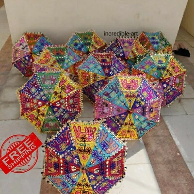 Wholesale Pack of 5 PCs Handmade Patchwork Multicolor Umbrella Sun Parasol - Image 1 of 4