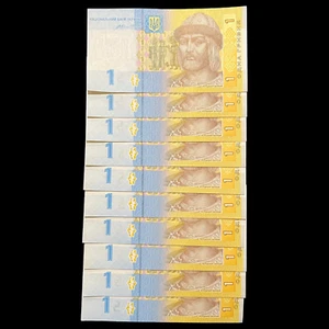 10x Ukraine 1 Hryvnia UNC Bill Banknote Paper Money World Currency Ukrainian War - Picture 1 of 5