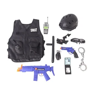 Disfraz de oficial de policía SWAT para niños fuerzas especiales conjunto de juguete de juego de rol simulado - Imagen 1 de 7