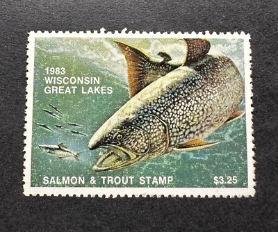 1983 WISCONSIN - State Salmon & Trout Great Lakes Fishing Stamp - MNH - Image 1 of 2
