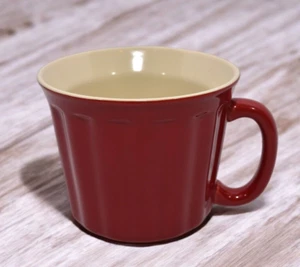 Good Cook Stoneware Red Ribbed 16 oz Large Soup Coffee Mug Cup - Picture 1 of 8