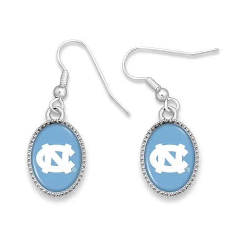 New North Carolina Tar Heels Oval Logo Earrings, Fish Hook, Gift for Her Mom Cover