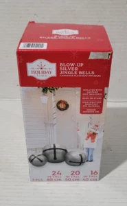 Holiday Time 3 pc Blow Up Silver Jingle Bells Christmas Yard Decorations - Picture 1 of 4