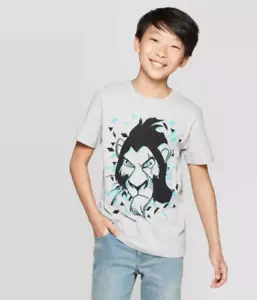 T-shirt ragazzo The Lion King Scar manica corta grigio erica nuova con etichetta spedizione gratuita! - Foto 1 di 4