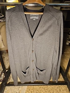 Eddie Bauer Baumwolle Kaschmir Strick Grau Strickjacke Pullover Langarm Herren XL - Bild 1 von 15