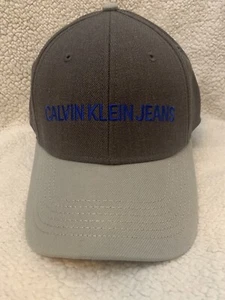 NEU Calvin Klein Jeans Herren Mütze Kappe grau mit blauem Logo Einheitsgröße verstellbar CK - Bild 1 von 7