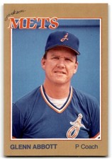 1988 Grand Slam Baseball Card Glenn Abbott a Jackson Mets #5