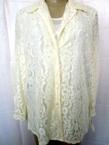 ALLISON DALEY CREAM 2PC FLORAL DESIGN LACE-UP BLOUSE SIZE PS - NWT - Picture 1 of 6