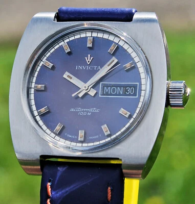 Reloj Invicta Day Date Acero Automático Muy Raro Sub Diver 100 Mt. Años '70 - Imagen 1 de 4