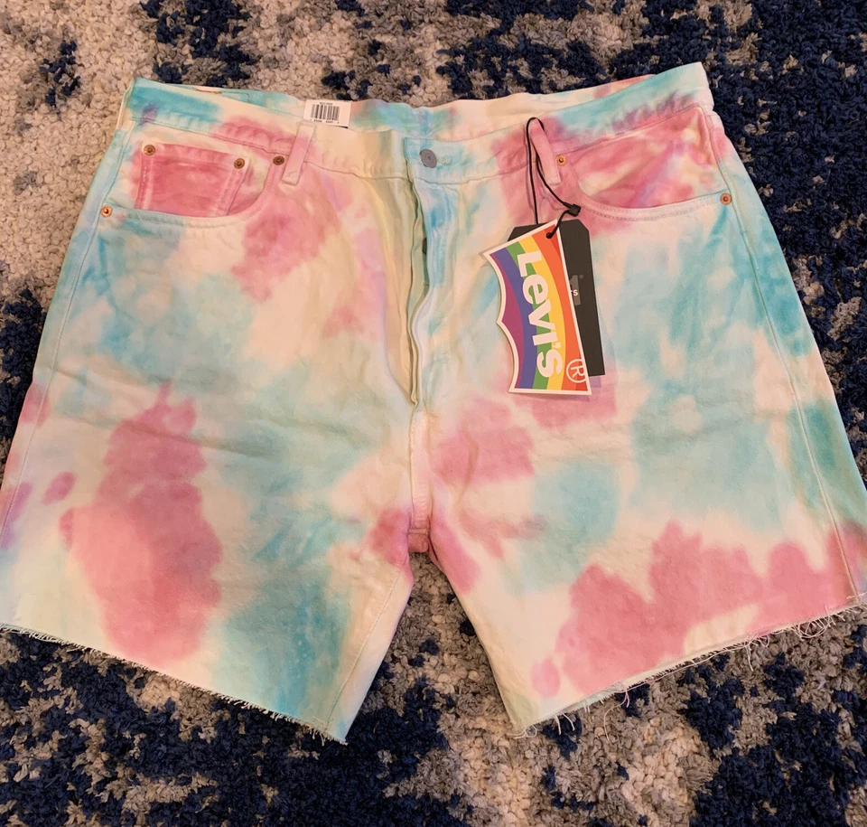 Levi's 501 Premium Pride '93 Cut off Unisex 30 Tie Dye Cotton Shorts
