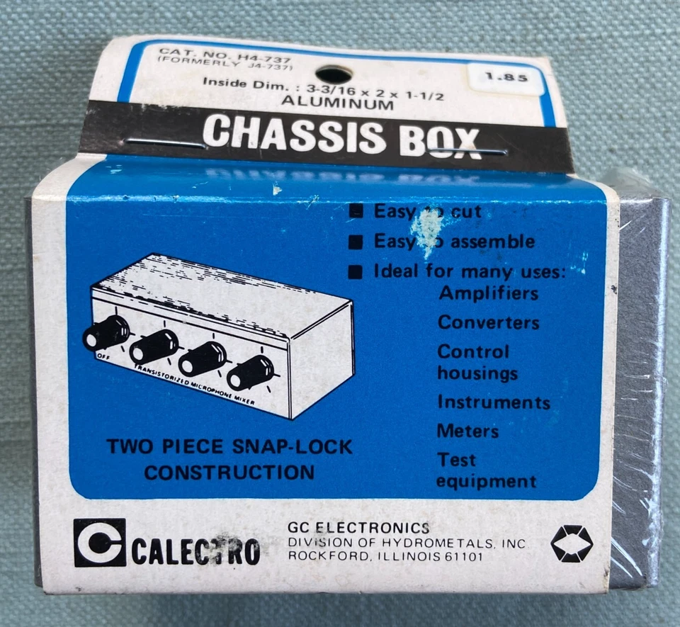 Caja Chasis Calectro Aluminio H4-737 2 Piezas Bloqueo a Presión GC Electronics De ColecciónNUEVA Foto 1 de 4