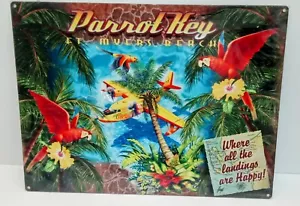 Papagei Bar Dekor Blechschild Ft. Myers Papagei Schlüssel 12"x16" Flugzeug - Bild 1 von 4
