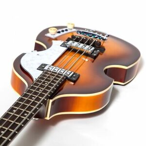 NEW DELUXE HOFNER BEATLE IGNITION PRO BASS GUITAR, Case, Teacup Knobs, Flatwound