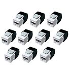 10-Pack Cat6A RJ45  Jack - Cat6 Compatible -180 Degree Toolless -Ethernet7697