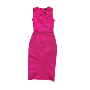 Vestido midi tejido ceñido al cuerpo sin mangas con cuello doblado rosa Ted Baker para mujer - 1 - Imagen 1 de 12