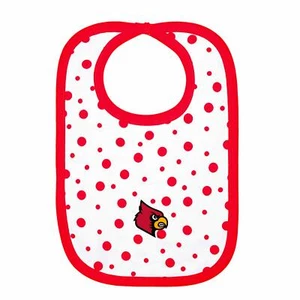 Louisville Cardinals Polka Dot  Bib Newborn Baby 100% Cotton Zelcro Closure NEW - Picture 1 of 1
