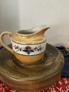 1930s JAPAN Lusterware Hand Painted Porcelain Creamer With Floral Pattern - Picture 1 of 4