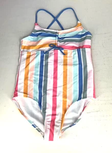 Wonder Nation Girls XS Multicolor Pin Striped 1 Piece Swimsuit New With Tag - Picture 1 of 9