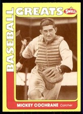 1991 SWELL BASEBALL GREATS - #142 MICKEY COCHRANE PHILADELPHIA ATHLETICS