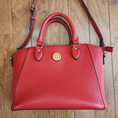 Bolso de Mano Anne Klein Rojo Convertible Bandolera Correa Bolso con Asa Cuero Sintético PVC Foto 1 de 4