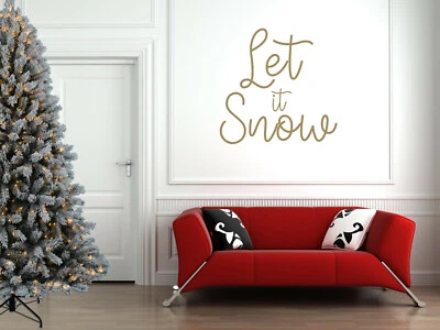 Let it Snow Quote, Christmas Wall Art Stickers, Mural, Decal. Window, Mirror - image 1 of 3