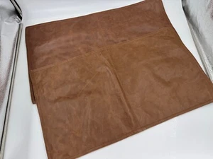 New Set/2 Pottery Barn/Villa Gaona Pieced Leather Chestnut Lumbar Pillow Covers - Picture 1 of 6