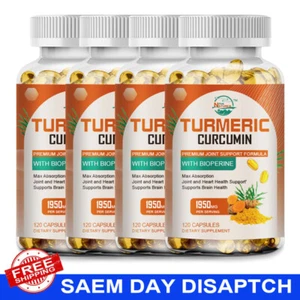 Curcumina de cúrcuma 1950 mg con cápsulas Bioperine de alta absorción triple fuerza - Imagen 1 de 14
