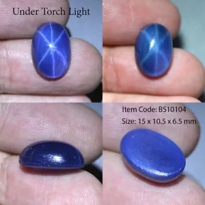 11.55 Ct 15x10.5 MM Blue Star Sapphire 6 Rays Lab Created Corundum VDO BS10104 - Picture 1 of 6