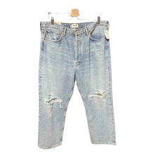 NWT Agolde 90s Ripped High Waist Crop Loose Organic Cotton Jeans Suspend Size 33