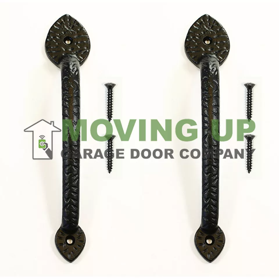 Juego de 2 manijas de tiro de lanza decorativas para puerta de garaje de 10" de hierro fundido + herrajes Foto 1 de 1