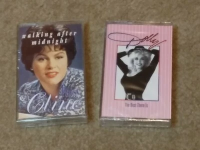 2 New Country Cassette Tapes Dolly Parton "Best There Is" & Patsy "Cline Walking - Image 1 of 4