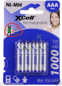 12 Stück Xcell Micro Akkus 1000mAh AAA R03 NiMH - Picture 1 of 1