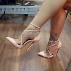 Sexy Womens Pointy Toe Sandals Stilettos High Heels Buckle Strap Club Shoes
