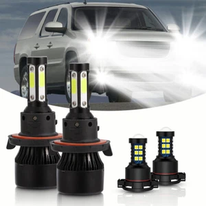 For 2007-2014 GMC Yukon Faro LED Kit Haz alto bajo Luz antiniebla 6K Bombillas - Picture 1 of 10