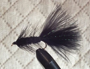 Woolly Bugger Black Size 4 - 1 Dozen Wet Trout Fly F781 - Picture 1 of 1
