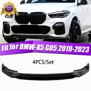 Divisor de labios de parachoques delantero negro brillante estilo GT para BMW G05 X5 M Sport 2019-2023 - Imagen 1 de 12