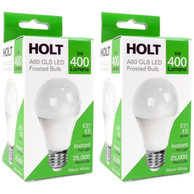 2 LED Frosted Light Bulbs WARM WHITE Lamp 400 Lumens Bright 5W 240V Edison Screw - Image 1 of 4