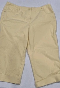 New Directions Caprihose Damen Größe 16 gelb Etikett Bündchen am Saum gerade - Bild 1 von 18