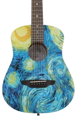Luna Safari Starry Night Travel Guitar - Starry Night Graphic - Image 1 of 4