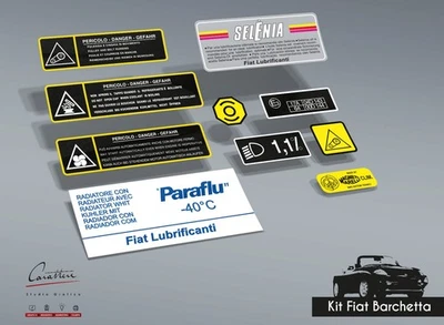 KIT ADESIVI FIAT BARCHETTA dal 1994 | COMPLETO | 10 adesivi - Immagine 1 di 4