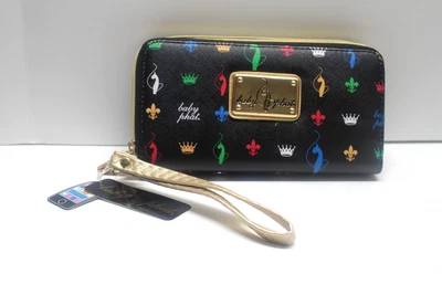 NUEVO CON ETIQUETAS BABY PHAT Cartera/Muñequera Corona Gato Negra Doble Cremallera Nueva con Etiquetas Foto 1 de 4