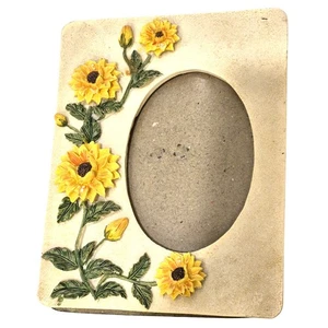 Marco de fotos de girasol 3D para imágenes ovaladas de 2x3,5 de 7x5" creaciones de piedra angular - Imagen 1 de 5