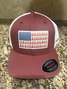 Sombrero Columbia Tree Flag Malla FlexFit Color: Granate y Tostado Talla: L/XL (Nuevo con Etiquetas) - Imagen 1 de 10