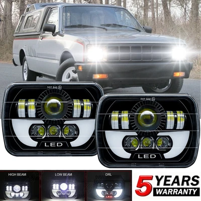 Pair 7x6 5x7 LED Headlights Hi/Lo For Isuzu Pickup 1984 1985 1986 1987-1995 - Image 1 of 4