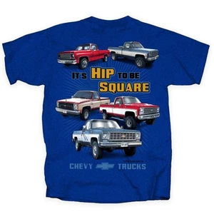 1973-87 Chevy Trucks "It's Hip To Be Square Body" Men's T-Shirt (Licensed) Joe B - Picture 1 of 5