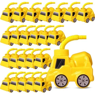 24 Pcs Mixer Truck Cups with Straws and Lids Construction Party Favor Gift Su... - Image 1 of 4