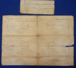 1859 Stonington, CT Post Office: Postmaster's Quarterly Rpt. des erhaltenen Einkommens. - Bild 1 von 8