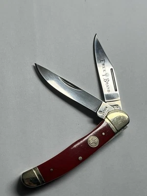 Совершенно гладкий красный костяной нож с медной головкой Boker Tree - Изображение 1 из 4